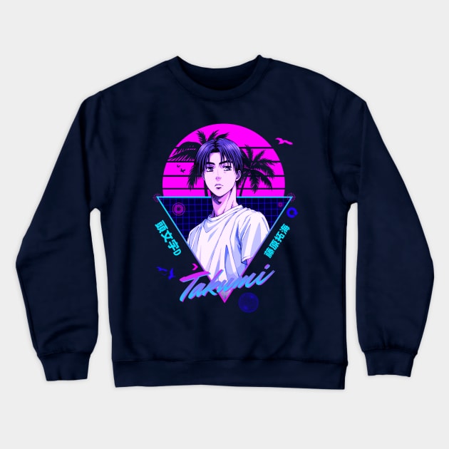 80s Takumi Fujiwara Crewneck Sweatshirt by mrcatguys